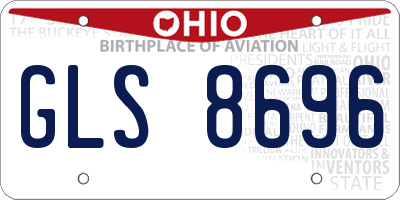 OH license plate GLS8696