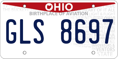 OH license plate GLS8697
