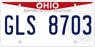 OH license plate GLS8703