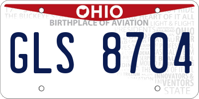 OH license plate GLS8704