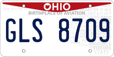 OH license plate GLS8709
