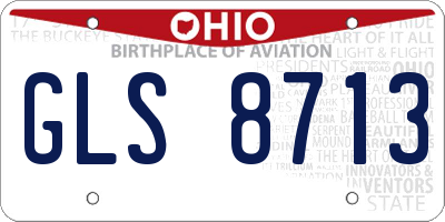 OH license plate GLS8713