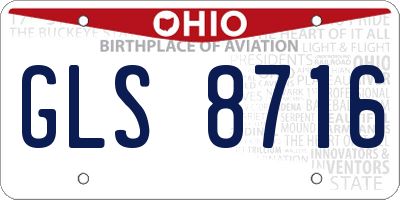 OH license plate GLS8716