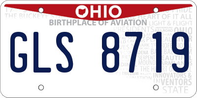 OH license plate GLS8719