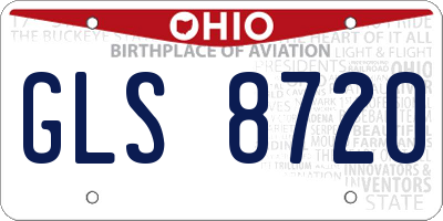OH license plate GLS8720