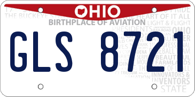 OH license plate GLS8721