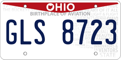 OH license plate GLS8723