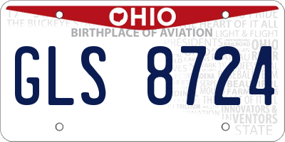 OH license plate GLS8724