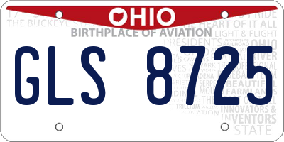 OH license plate GLS8725