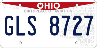 OH license plate GLS8727