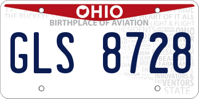 OH license plate GLS8728