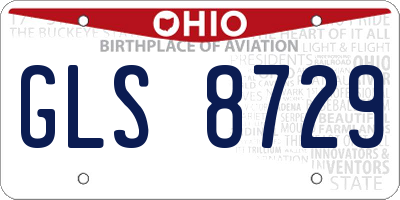 OH license plate GLS8729