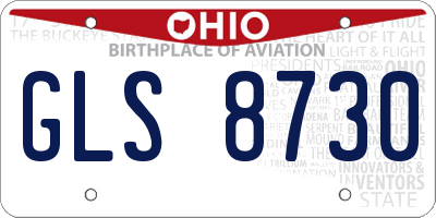 OH license plate GLS8730