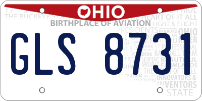 OH license plate GLS8731