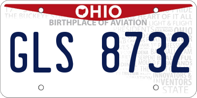 OH license plate GLS8732