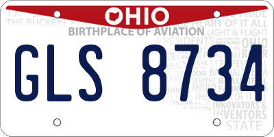 OH license plate GLS8734