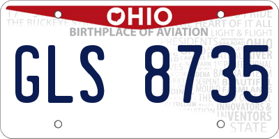 OH license plate GLS8735