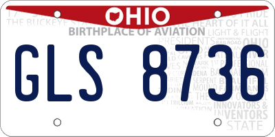 OH license plate GLS8736