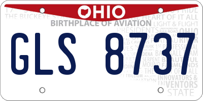 OH license plate GLS8737