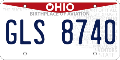 OH license plate GLS8740