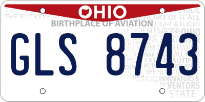 OH license plate GLS8743