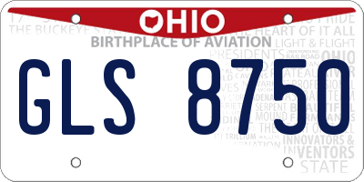 OH license plate GLS8750