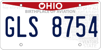 OH license plate GLS8754
