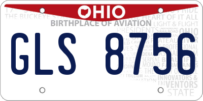 OH license plate GLS8756