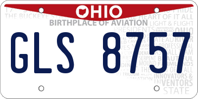 OH license plate GLS8757