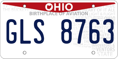 OH license plate GLS8763