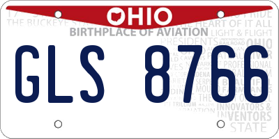 OH license plate GLS8766