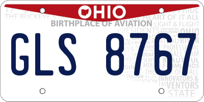 OH license plate GLS8767