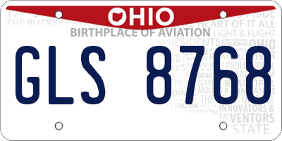 OH license plate GLS8768