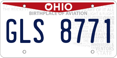 OH license plate GLS8771