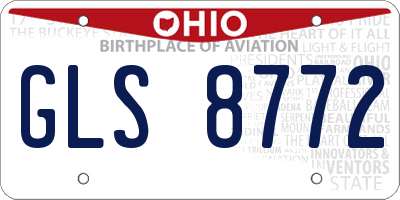 OH license plate GLS8772