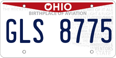 OH license plate GLS8775