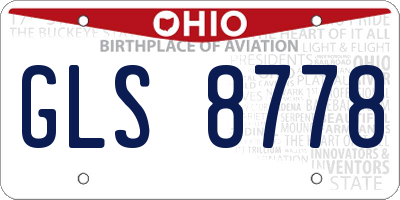 OH license plate GLS8778