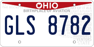 OH license plate GLS8782