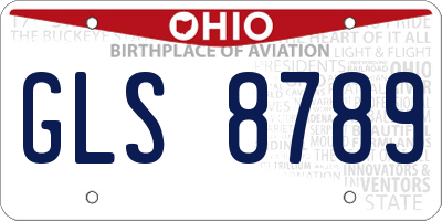 OH license plate GLS8789