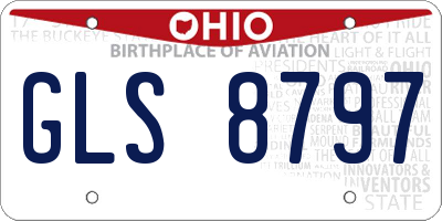 OH license plate GLS8797
