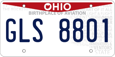 OH license plate GLS8801
