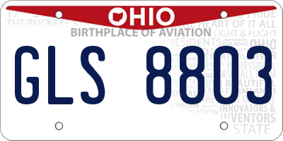 OH license plate GLS8803