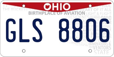 OH license plate GLS8806