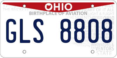 OH license plate GLS8808
