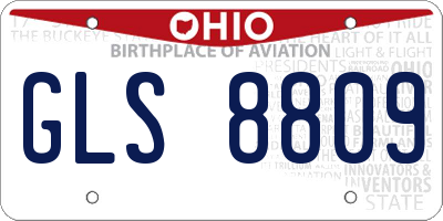 OH license plate GLS8809