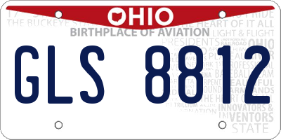 OH license plate GLS8812