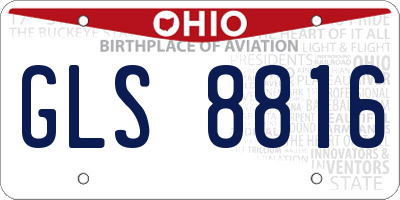 OH license plate GLS8816