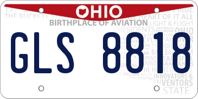 OH license plate GLS8818