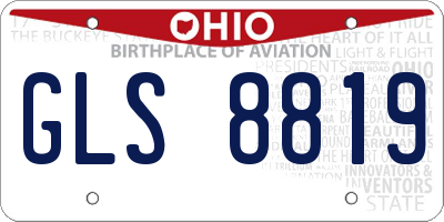 OH license plate GLS8819