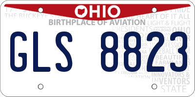 OH license plate GLS8823